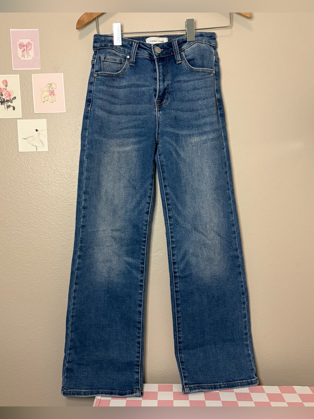 Risen jeans LA wide leg barrel high waisted blue jeans shaping hourglass casual
